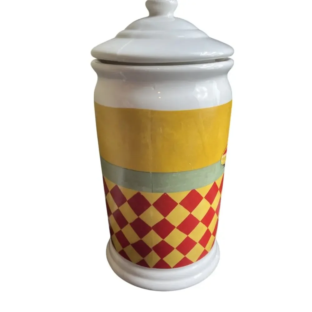 Vintage Chef Kitchen Canister Jar – Italian French Style – 8” with Lid